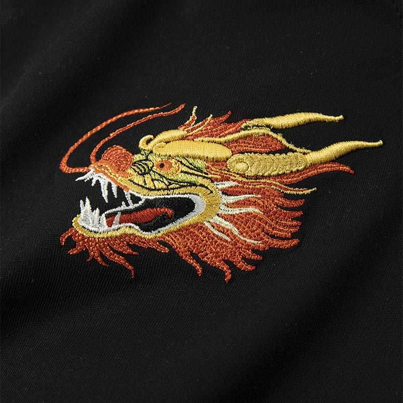 KH866 Golden Dragon Embroidery Tee - White / S