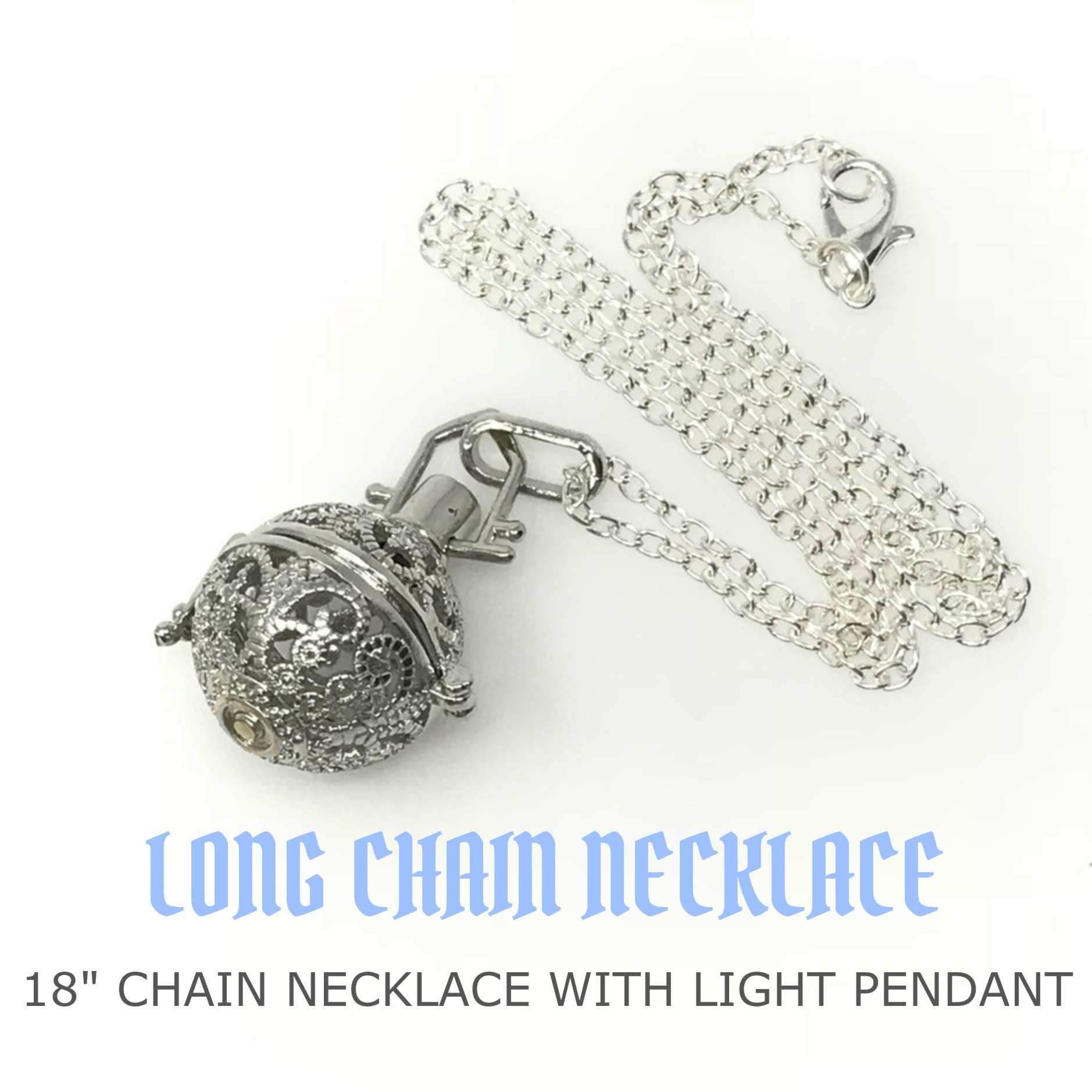 Steampunk fire necklace glow orb necklace - blue