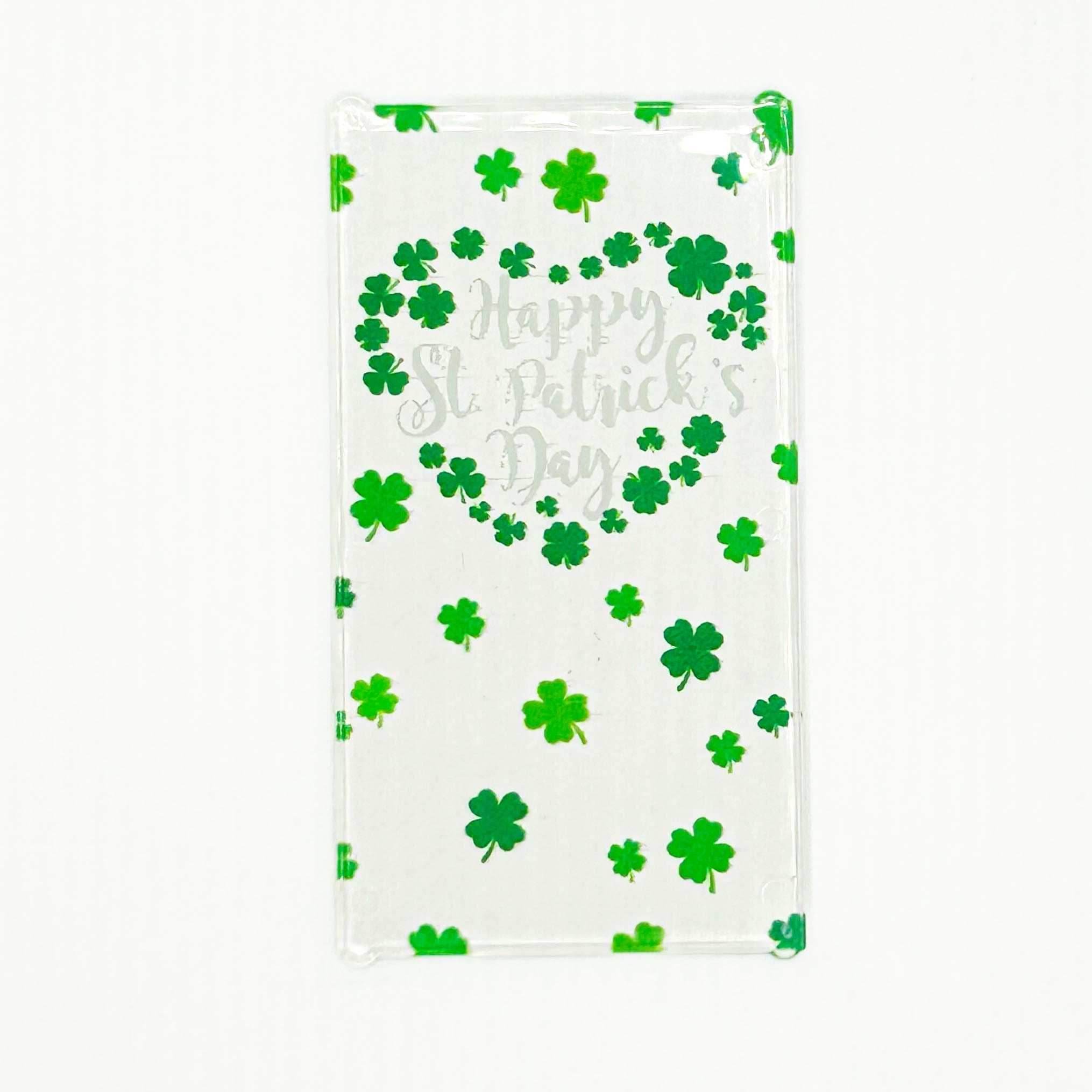 Heart St. Patrick's Day 4x6 Glass Window - B3 Customs - 