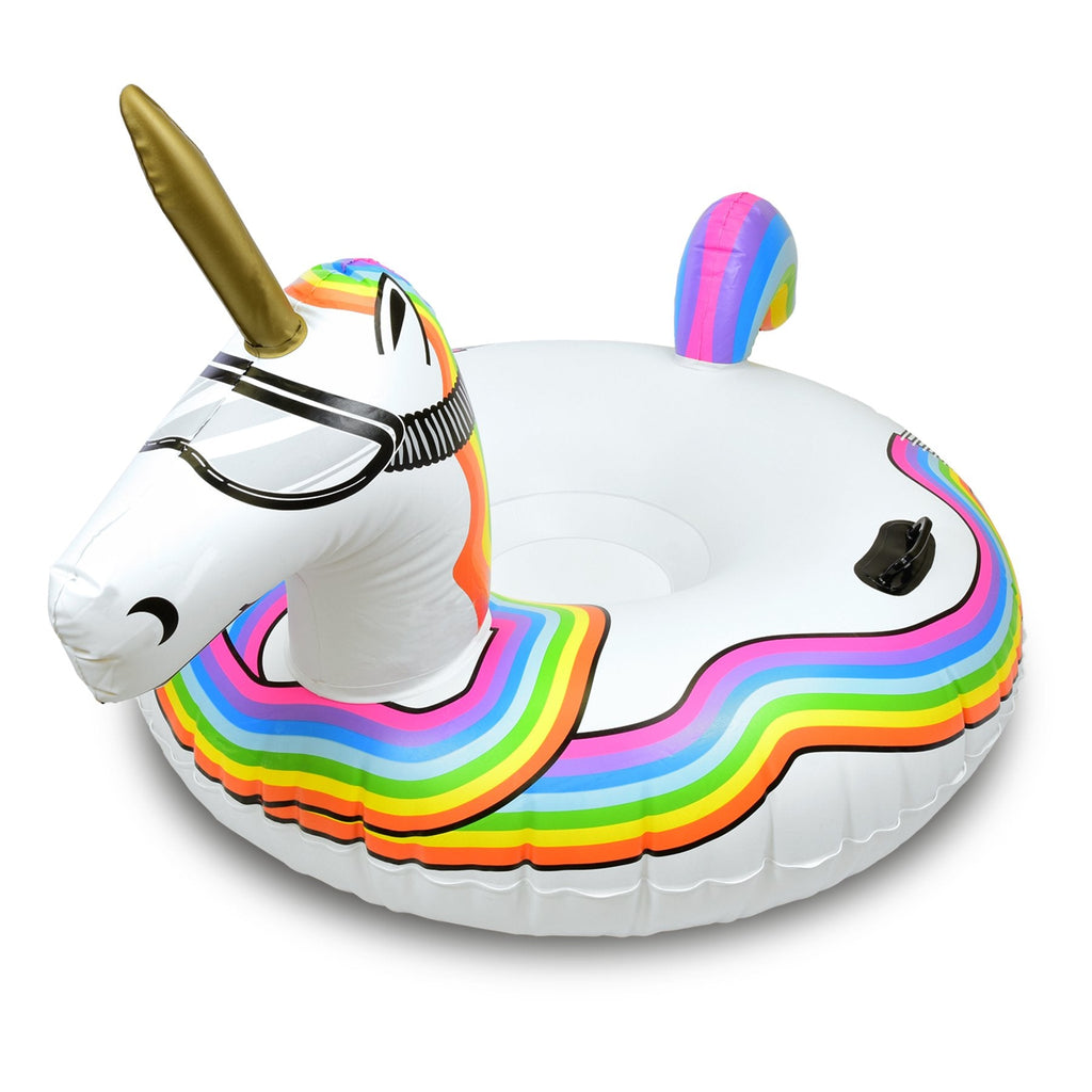 GoFloats Winter Snow Tube - Inflatable Sled for Kids and Adults - Unicorn