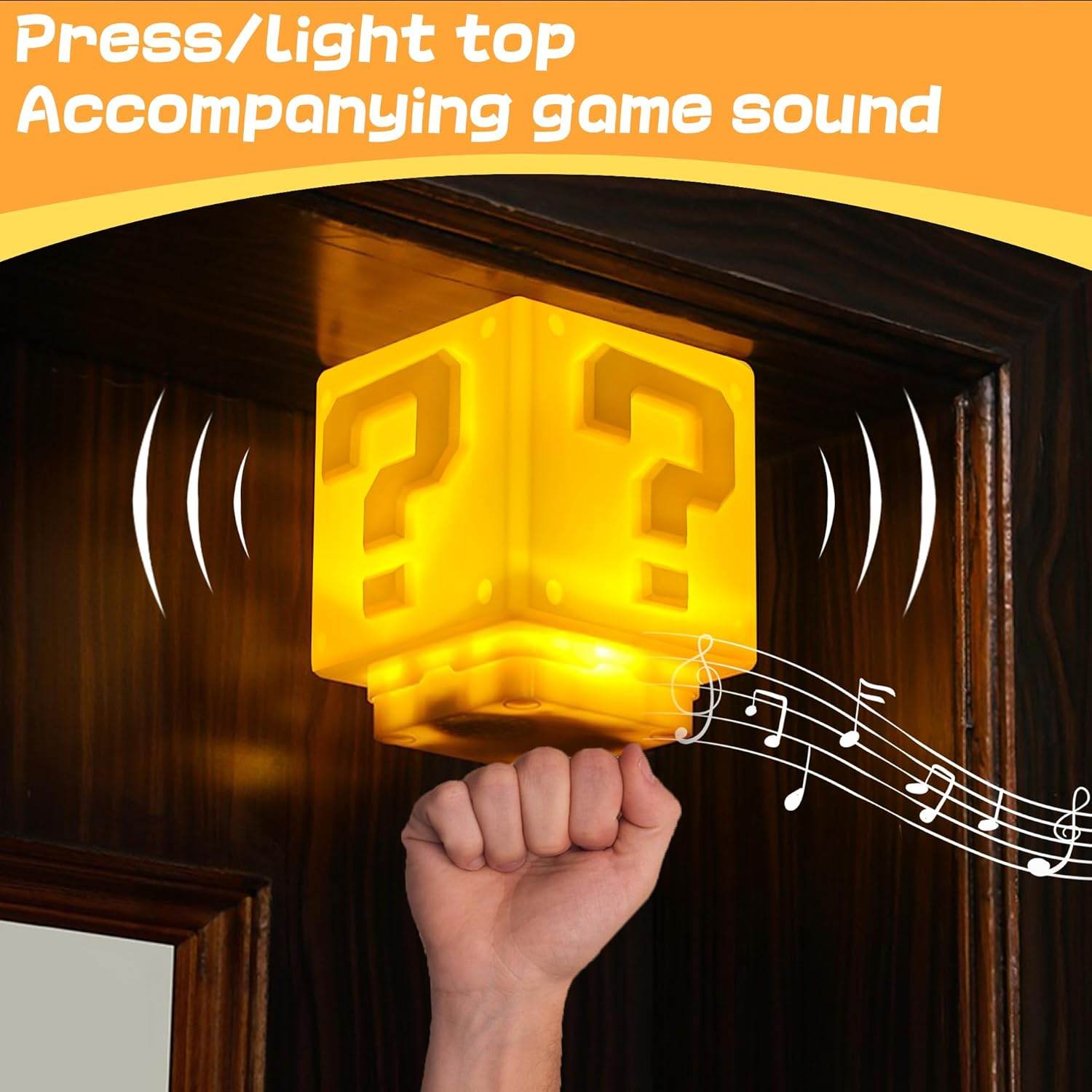 Super Bros Mini Night Light – USB Powered Kids Bedside Lamp with Classic Game Sound - 