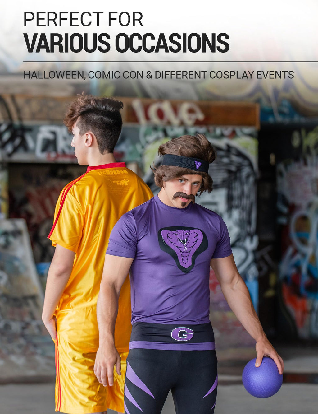 Dodgeball Purple Cobras Adult Costume Set