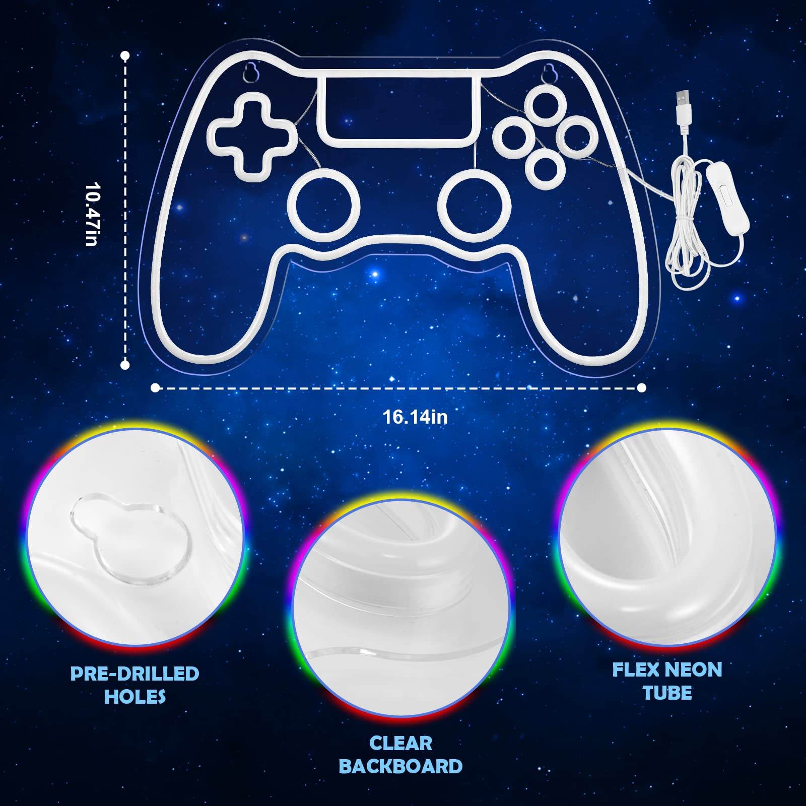 Gaming Neon Sign - LED Neon Light for Game Room Decoration | Teen Gamer Gift - Mushroom1_Green