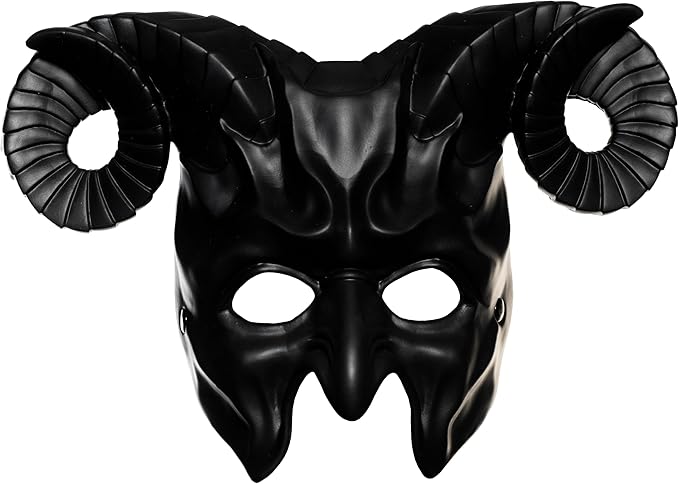 Adult Black Foam Half Devil Masquerade Costume Mask