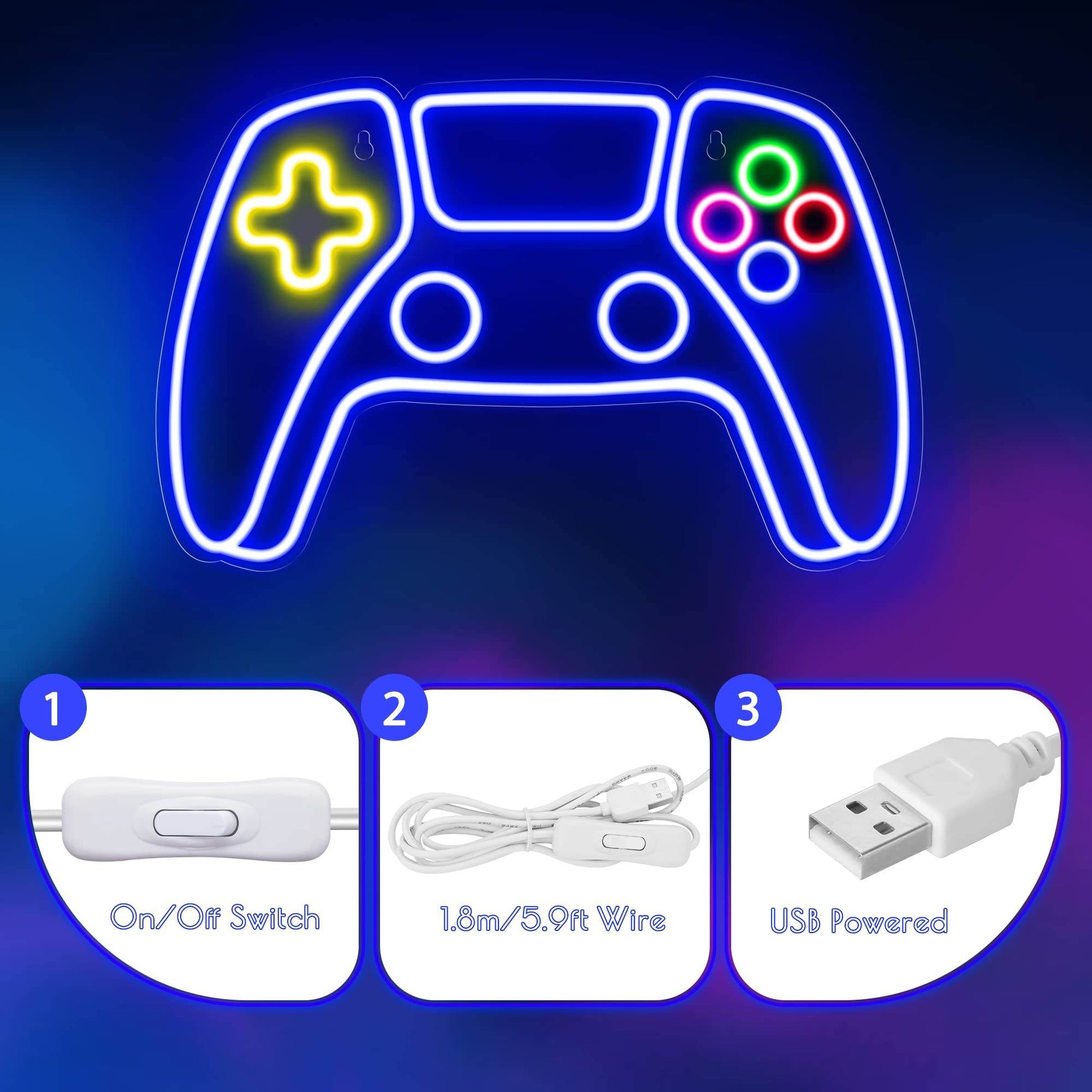 Gaming Neon Sign - LED Neon Light for Game Room Decoration | Teen Gamer Gift - Mushroom1_Green