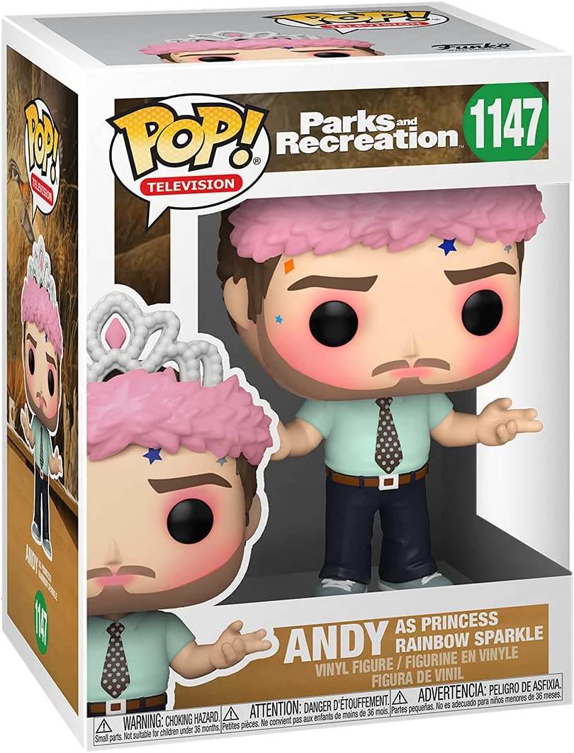 Funko Pop! Parks and Rec - Andy as Princess Rainbow Sparkle Vinyl Figure - 