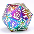 Wizard Solid Metal Polyhedral Dice Set - Rainbow with White - 