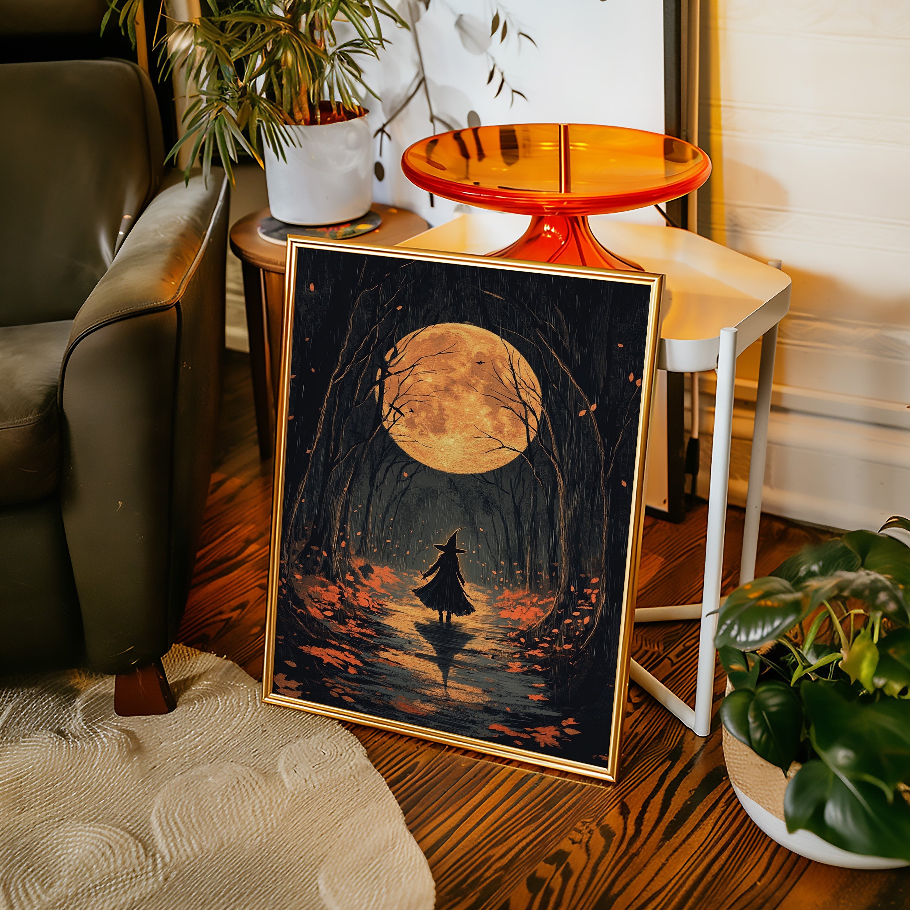 Witch Beneath the Harvest Moonlight