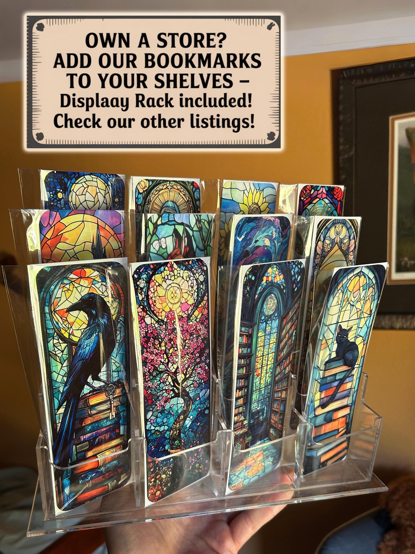 Panda Eating Bamboo Bookmark – Stained Glass Style Cute Panda Art | Nature Animal Bookmark Gift for Readers