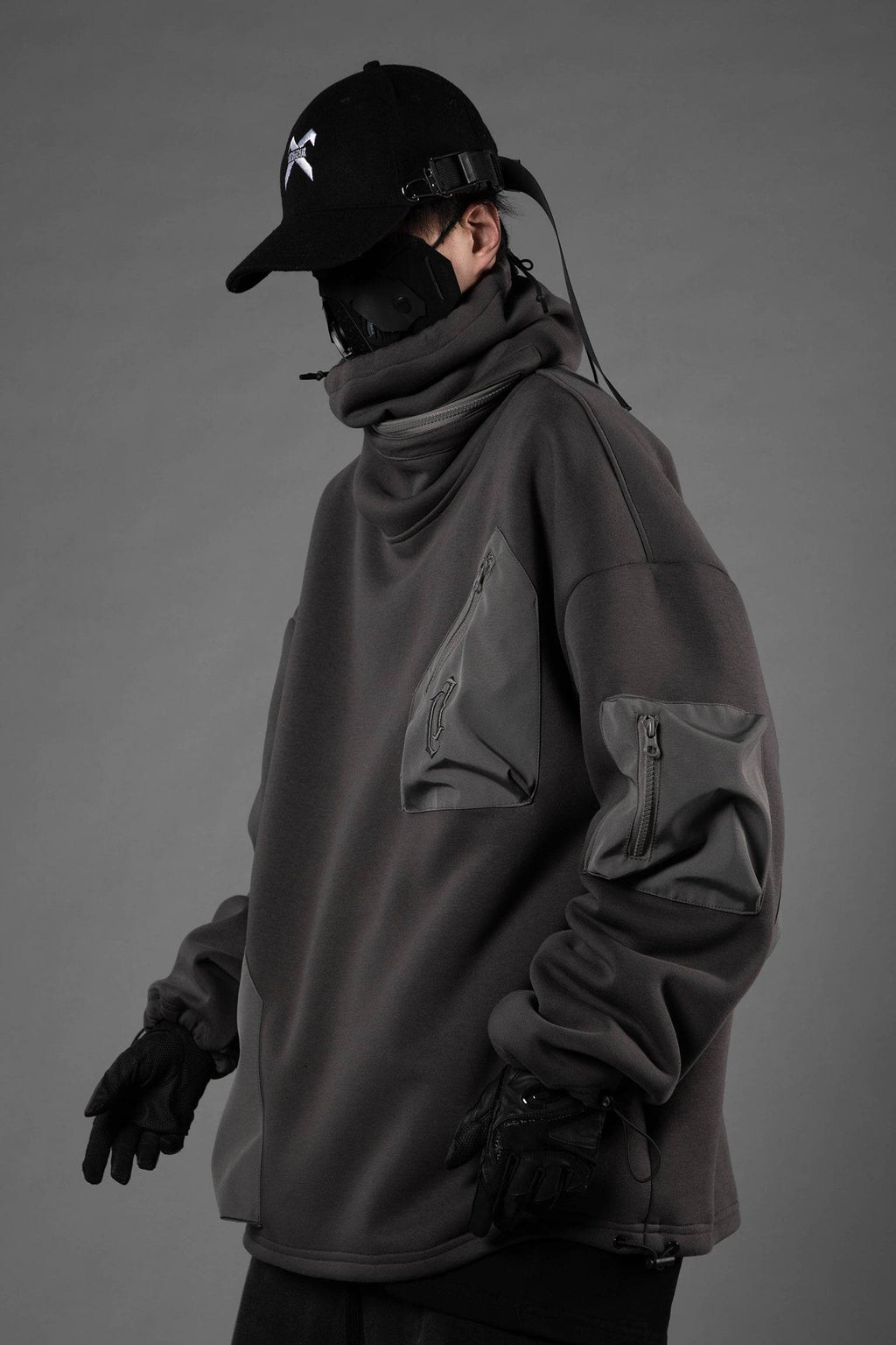 HiH33 Grey Utility Hoodie - Grey / M
