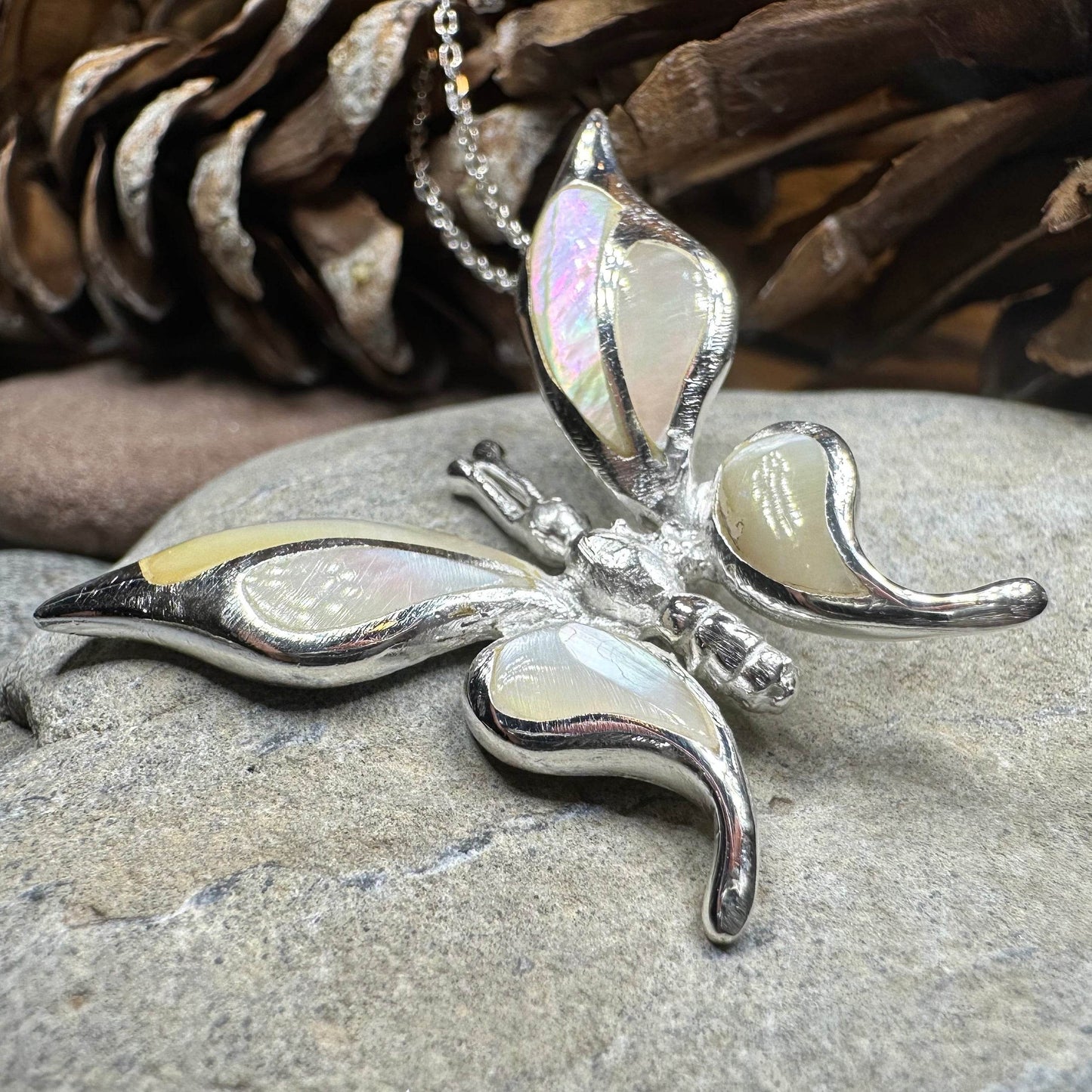 Brooke Butterfly Necklace - abalone shell