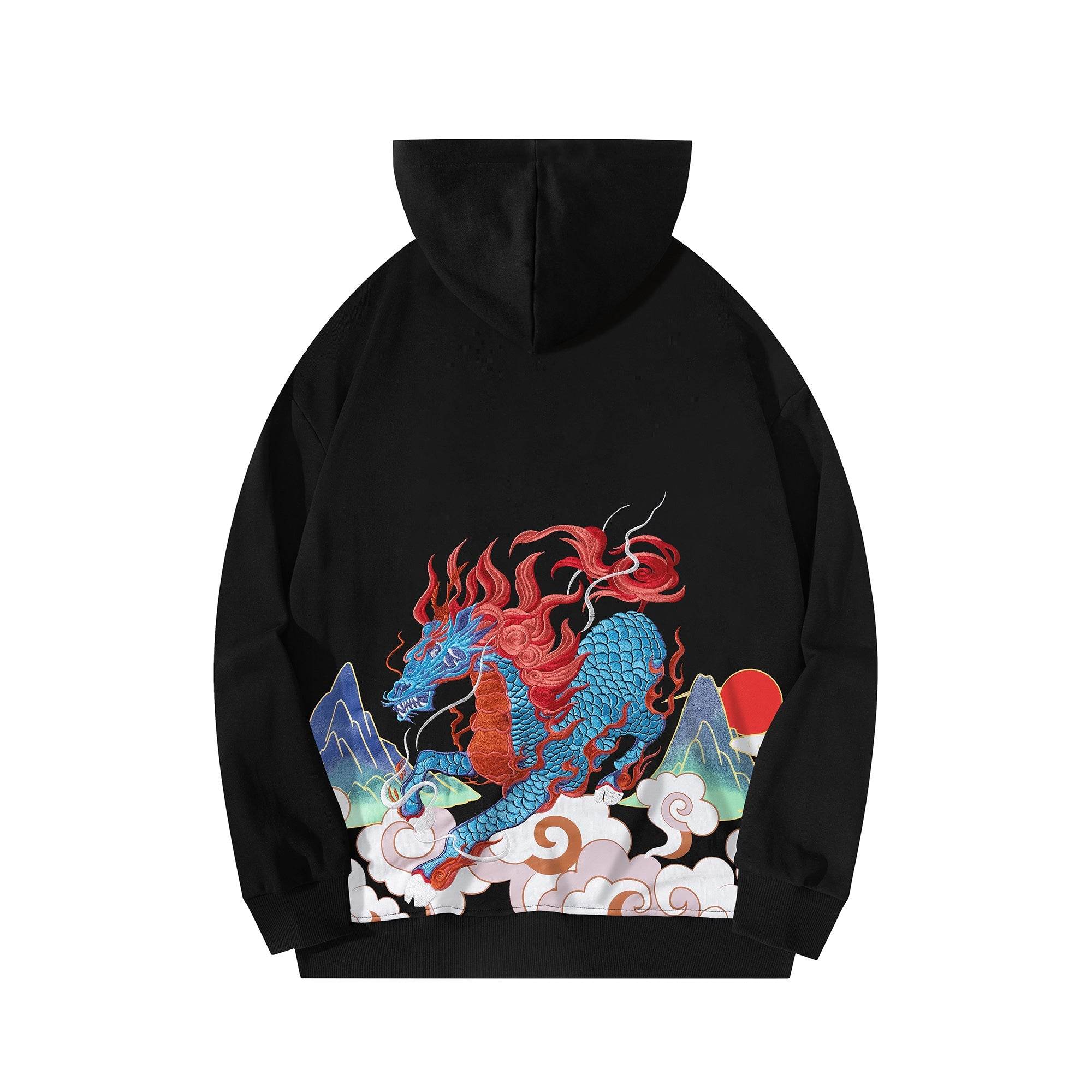 KH9240 Demon Horse Embroidery Hoodie - Black / S
