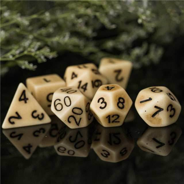 Brown Imitation Stone DND Dice RPG Resin Dice (46g) - 