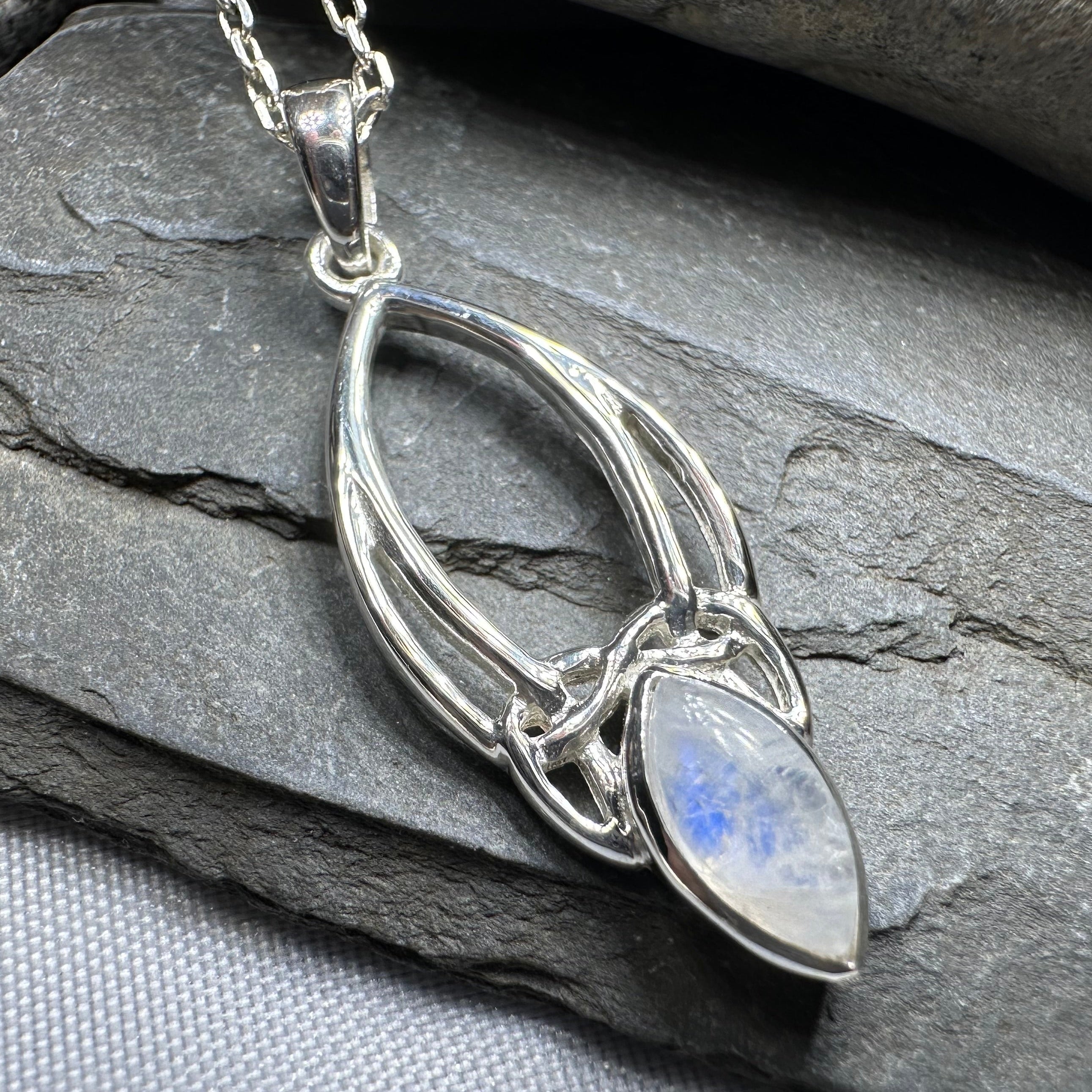 Moonstone Trinity Knot Necklace