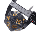 55mm Titan d20 (Black with Gold) Huge d20 for DND RPG - 
