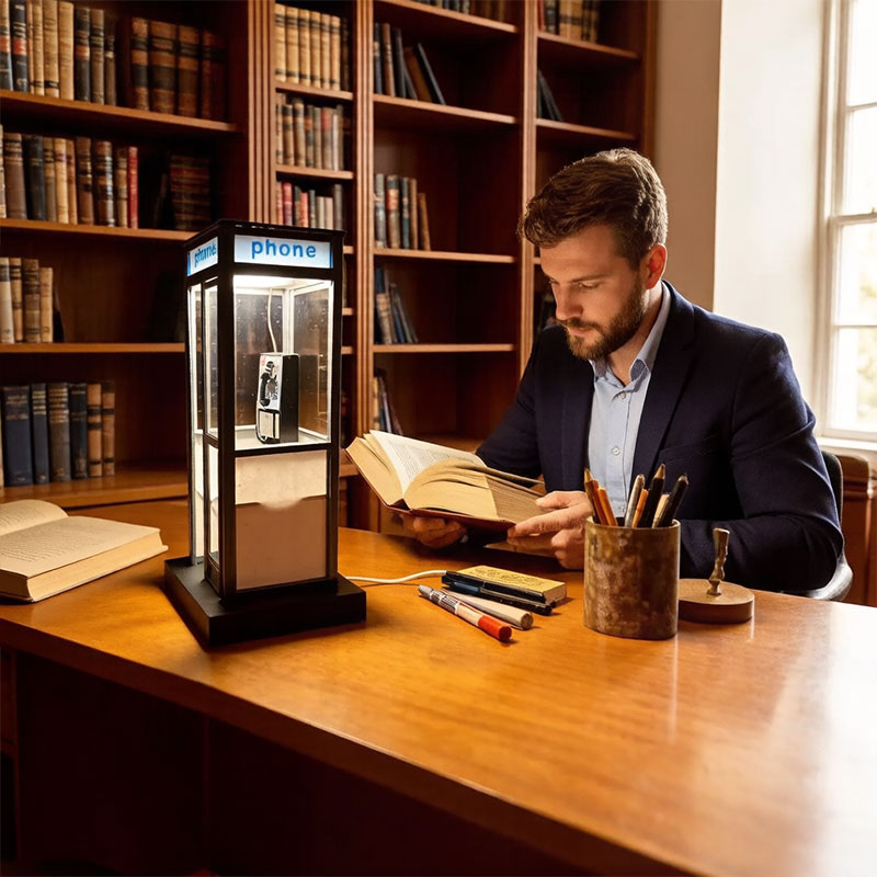 Phone Booth Table Lamp , insert a few coins and go anywhere in time.