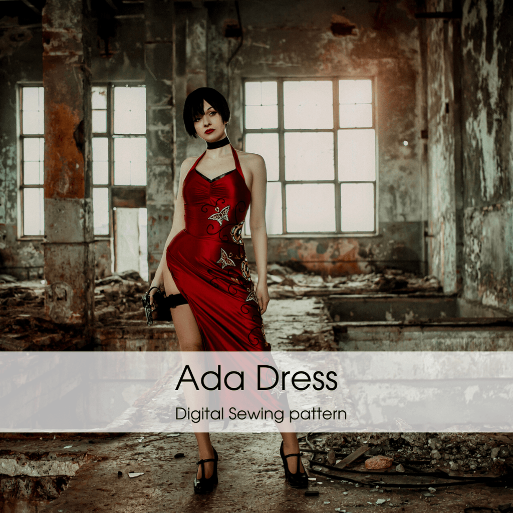 High-Quality Ada Wong Red Dress Cosplay Costume Digital Sewing Pattern - 