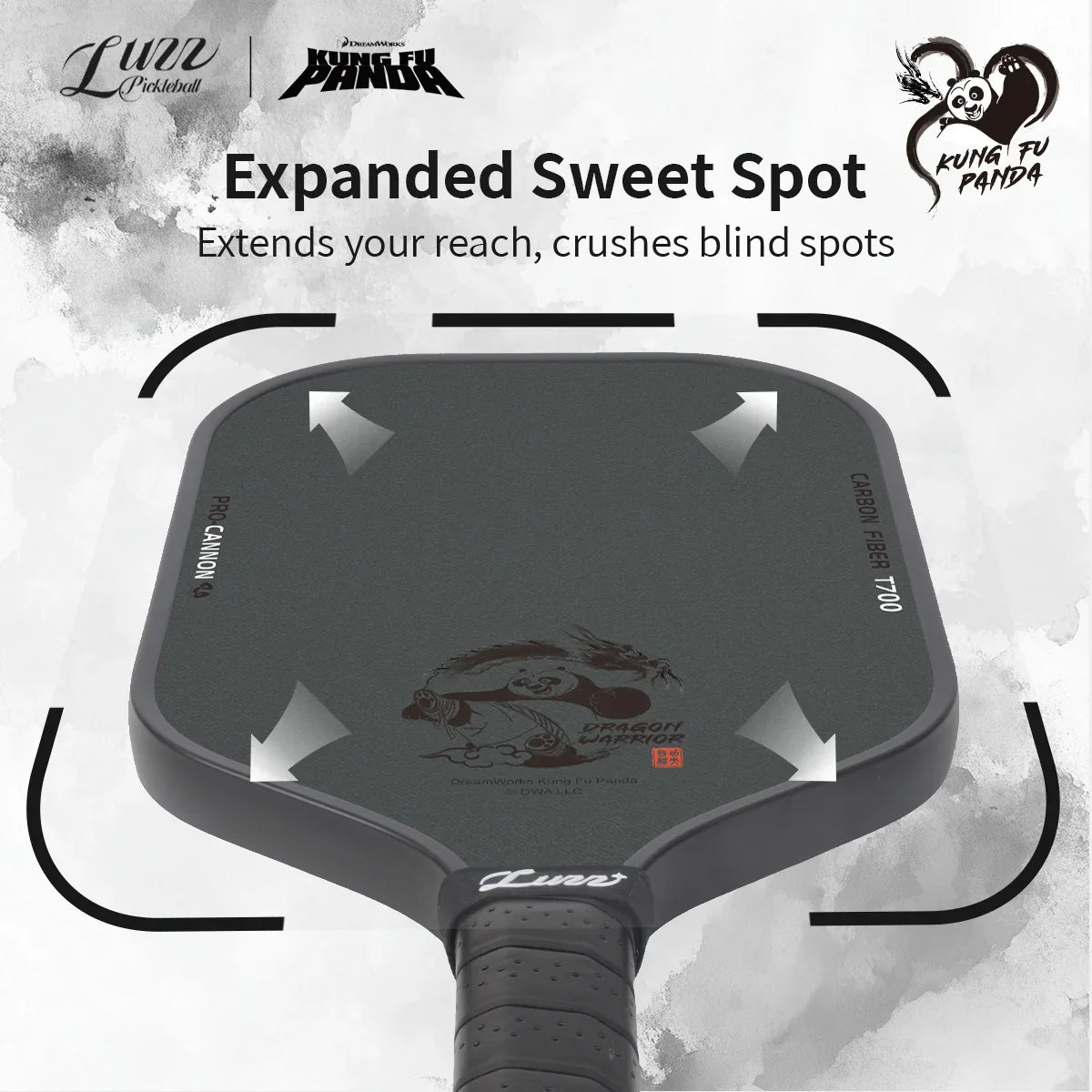 Luzz Kung Fu Panda Cannon Mad Pickler Edition Pickleball Paddle & Cover
