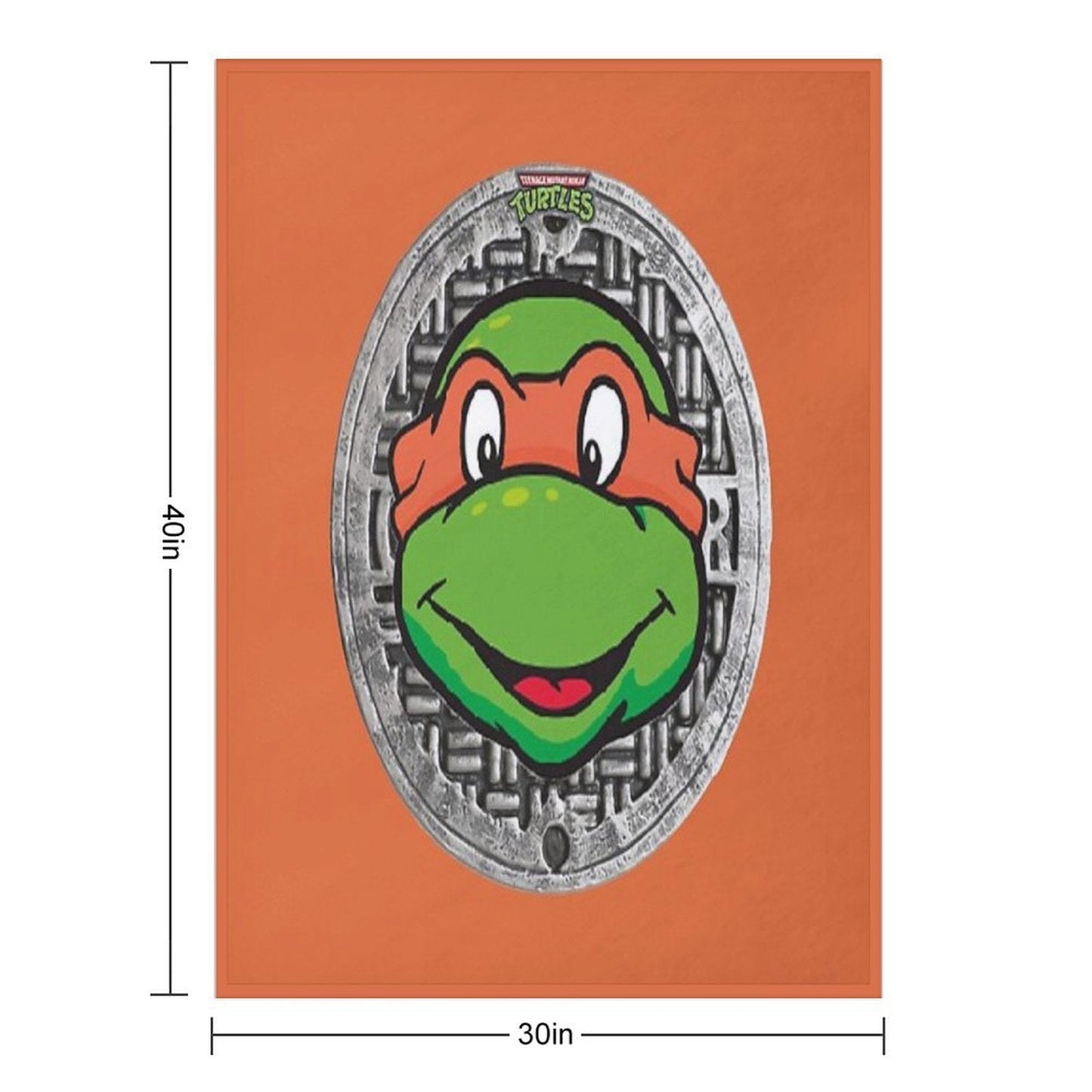 Orange TMNT THE MUTANT NINJA TURTLES MICHELANGELO Anti-pilling Throw Blanket