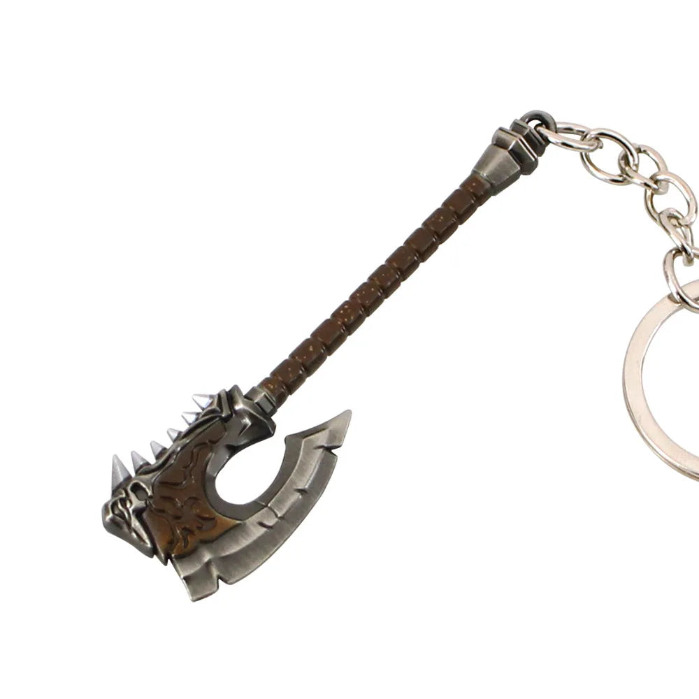 7cm Gorehowl Axe World of Warcrafts Model Keychain for Men Warsong Clan Chieftain Metal Pendant Key Ring Fans Car Bag Jewelry