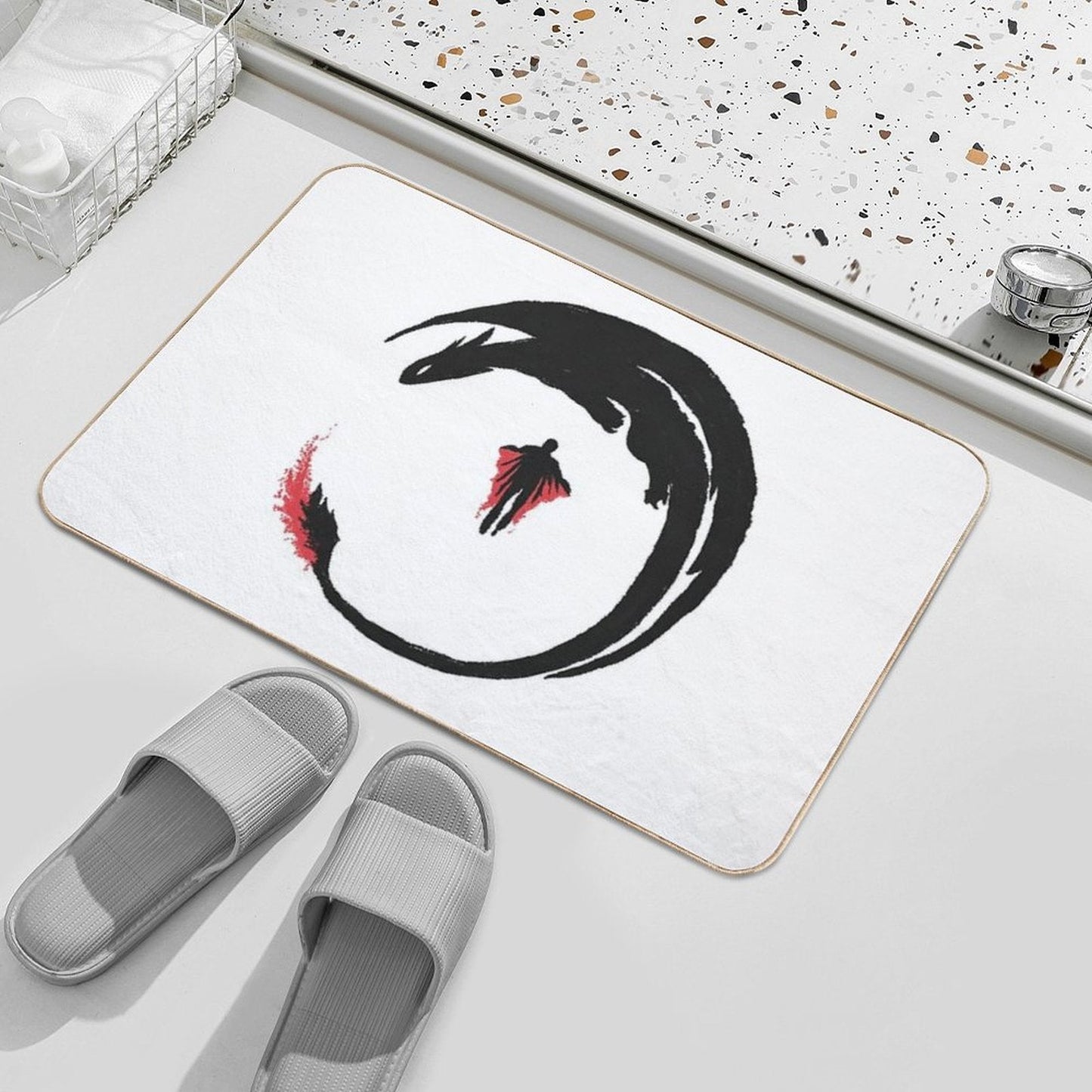 Dragon Rider  Repositionable Bath Mat