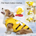 Warmly Dog Coat Cute Bees Pets Costume Outfit Winter Dogs Clothes For Cold Weather Small Medium Large Dogs Jacket