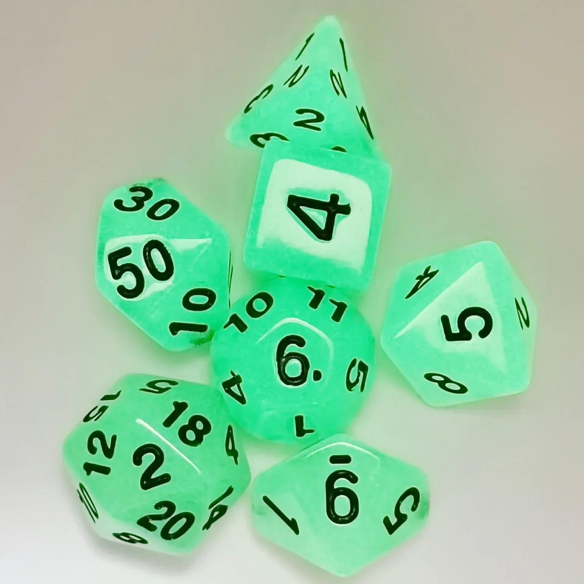 7pcs of Fluorescent Dice Set Dnd 10mm Mini Set Dice  for DND TRPG RPG D20 D12 D10 D8 D6 D4 Table Board Games Dices Kit