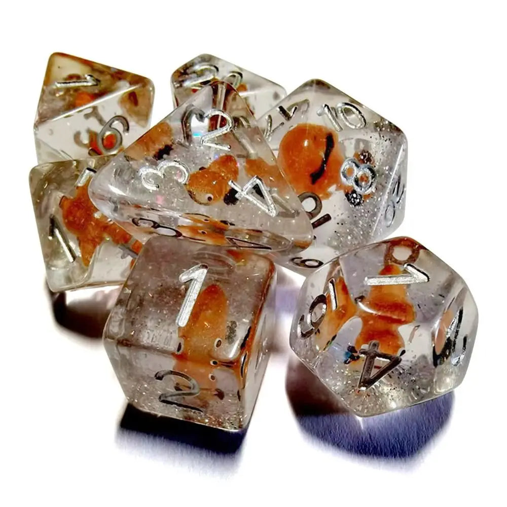 7Pcs Tortoise Dice Set Polyhedral Animal Game Dice For TRPG DND Accessories Polyhedral Dice For Board Card Game Math Games