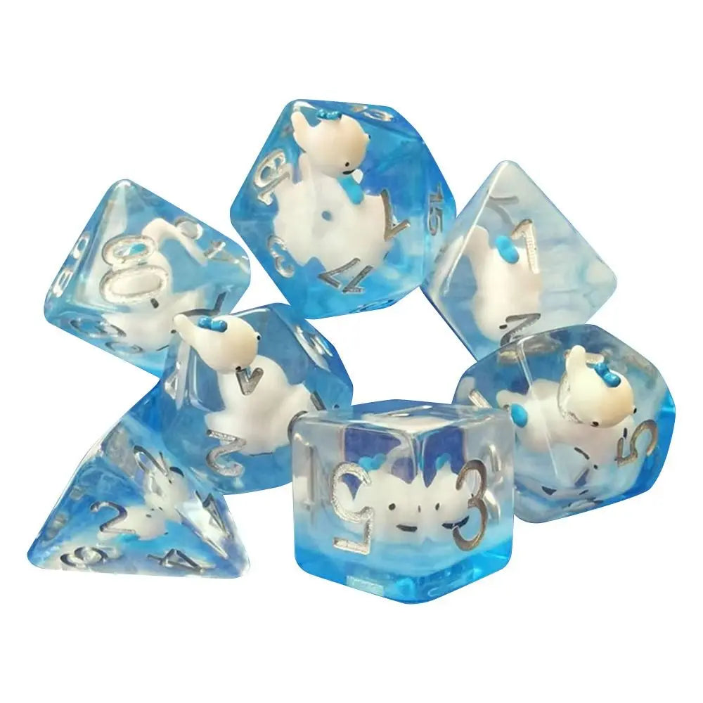 7Pcs Tortoise Dice Set Polyhedral Animal Game Dice For TRPG DND Accessories Polyhedral Dice For Board Card Game Math Games