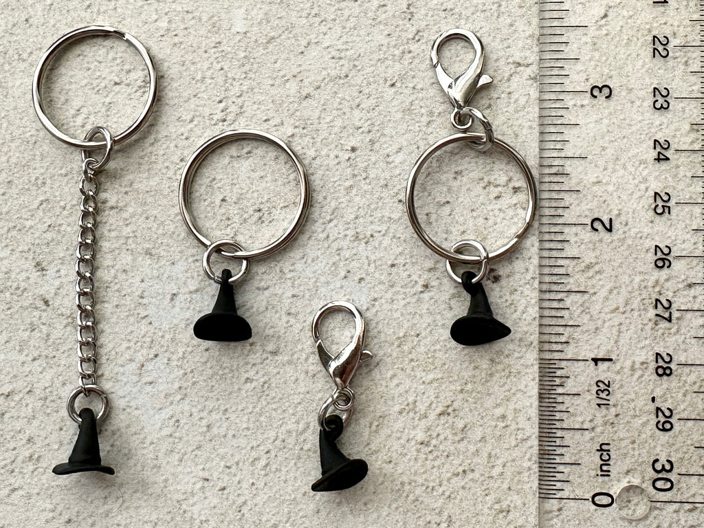Black Witch Hat Zipper Pull Bag Charm Keychain