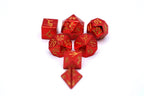 Red Chrome with Gold Solid Metal Barbarian Dice Set - 