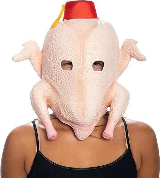 Turkey Head Mask and Glasses Set - 