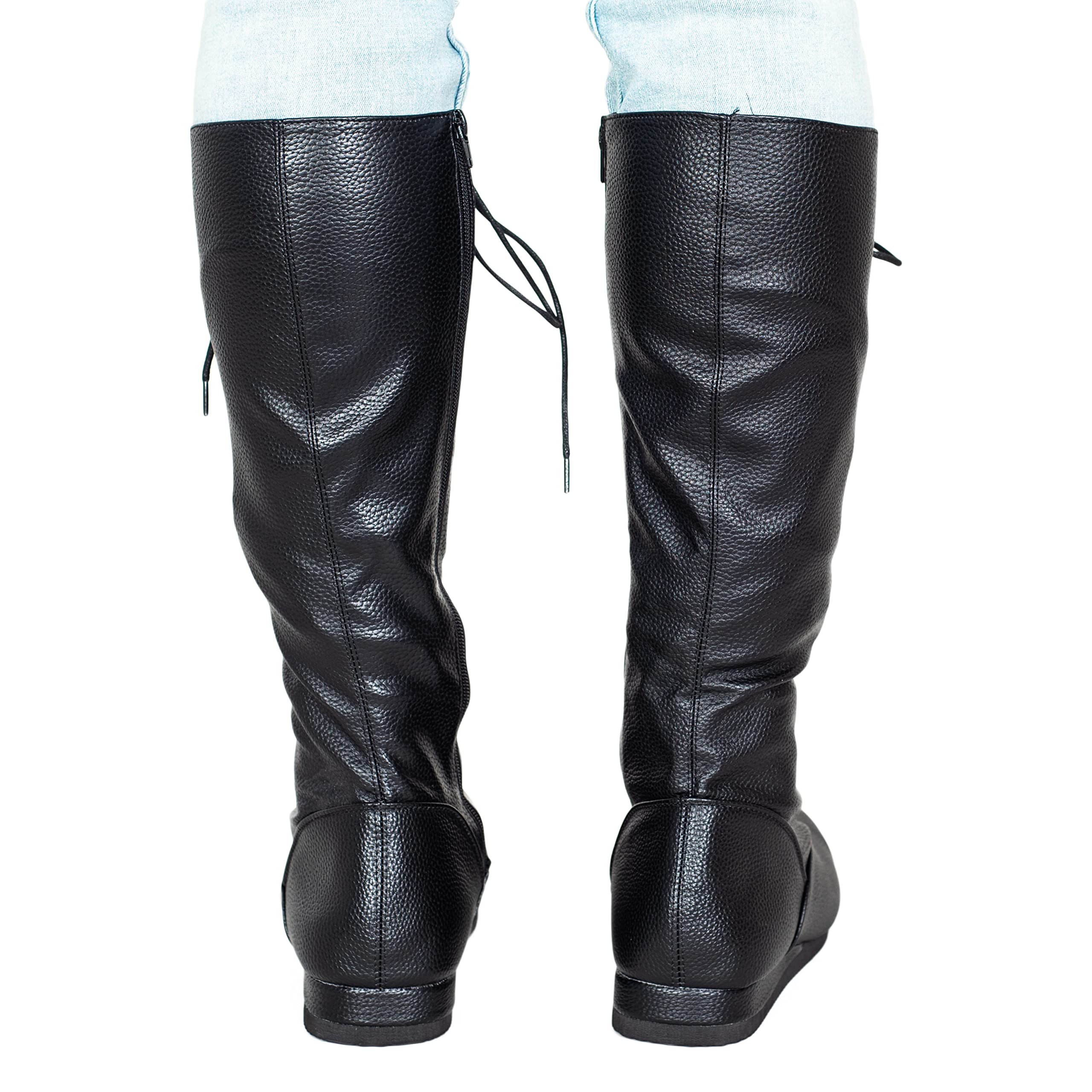 Matte Black Wrestling Boots Halloween Costume Cosplay
