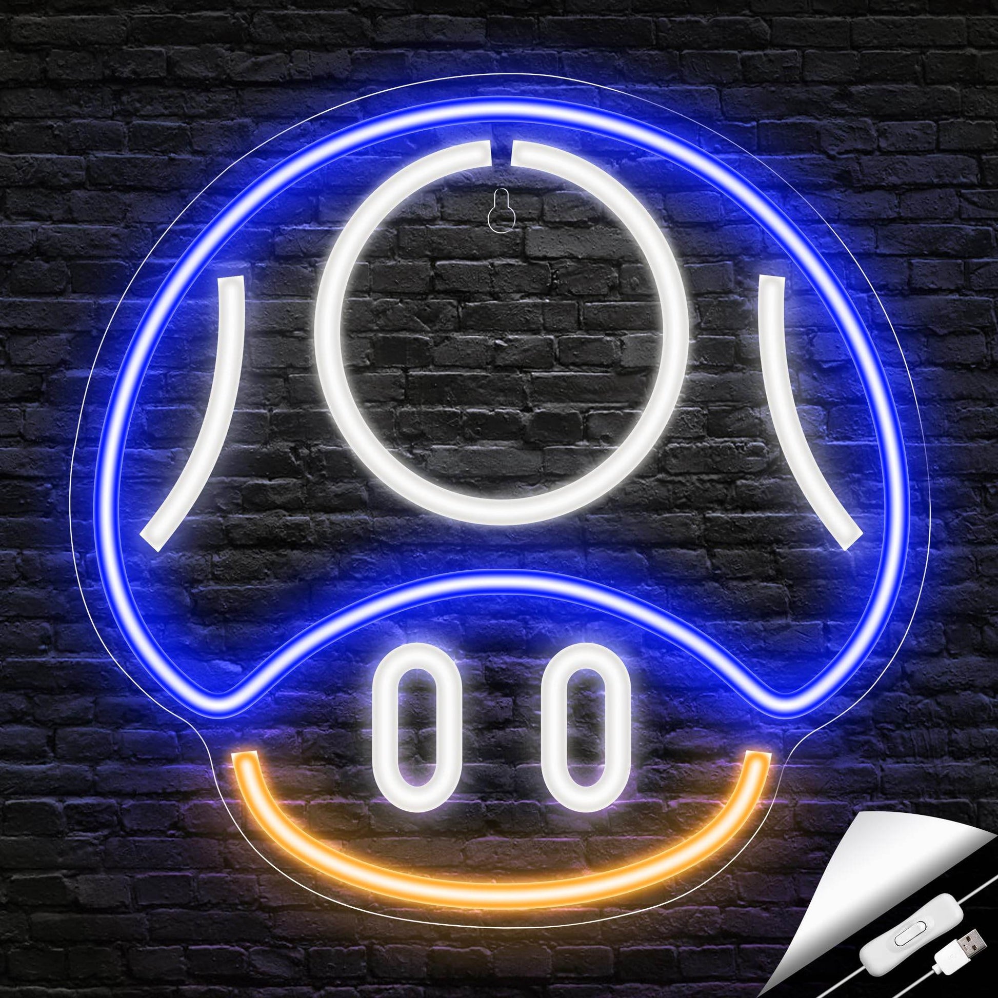 Gaming Neon Sign - LED Neon Light for Game Room Decoration | Teen Gamer Gift - Mushroom1_Green