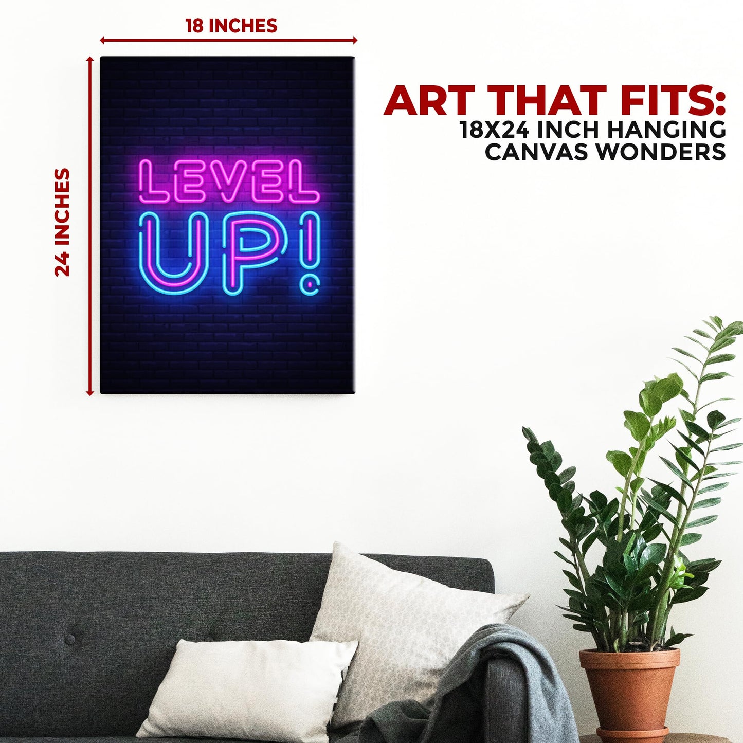 Level Up Wall Canvas Set of 1