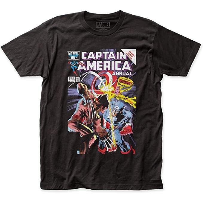Captain America Vs Wolverine Marvel Comics Licensed Fitted Adult Unisex T-Shirt - S