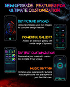 Halloween LED Mask with Programmable App & Gesture Sensing, DIY Unisex LED Lighted Face Transforming Mask, Perfect Gift for Halloween Costume Cosplay,Masquerade