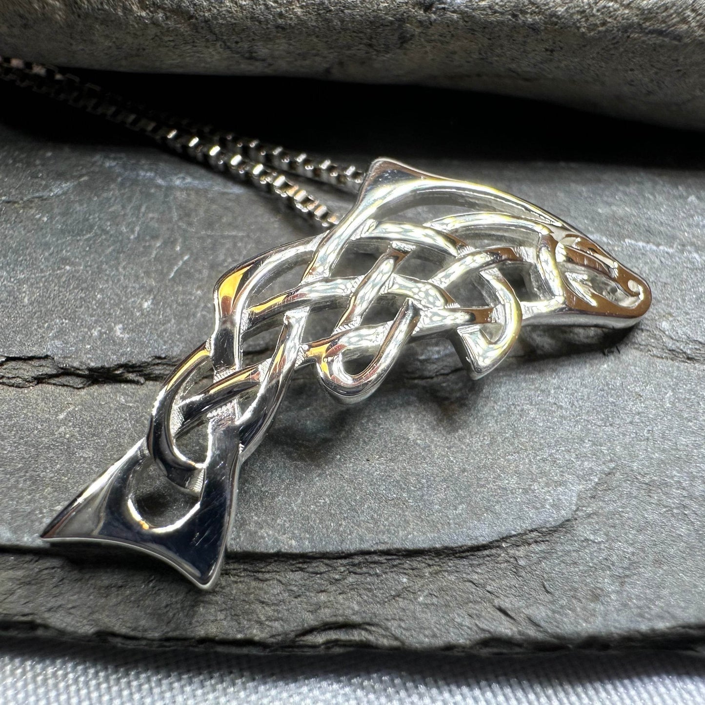 Celtic Salmon of Knowledge Necklace - 18