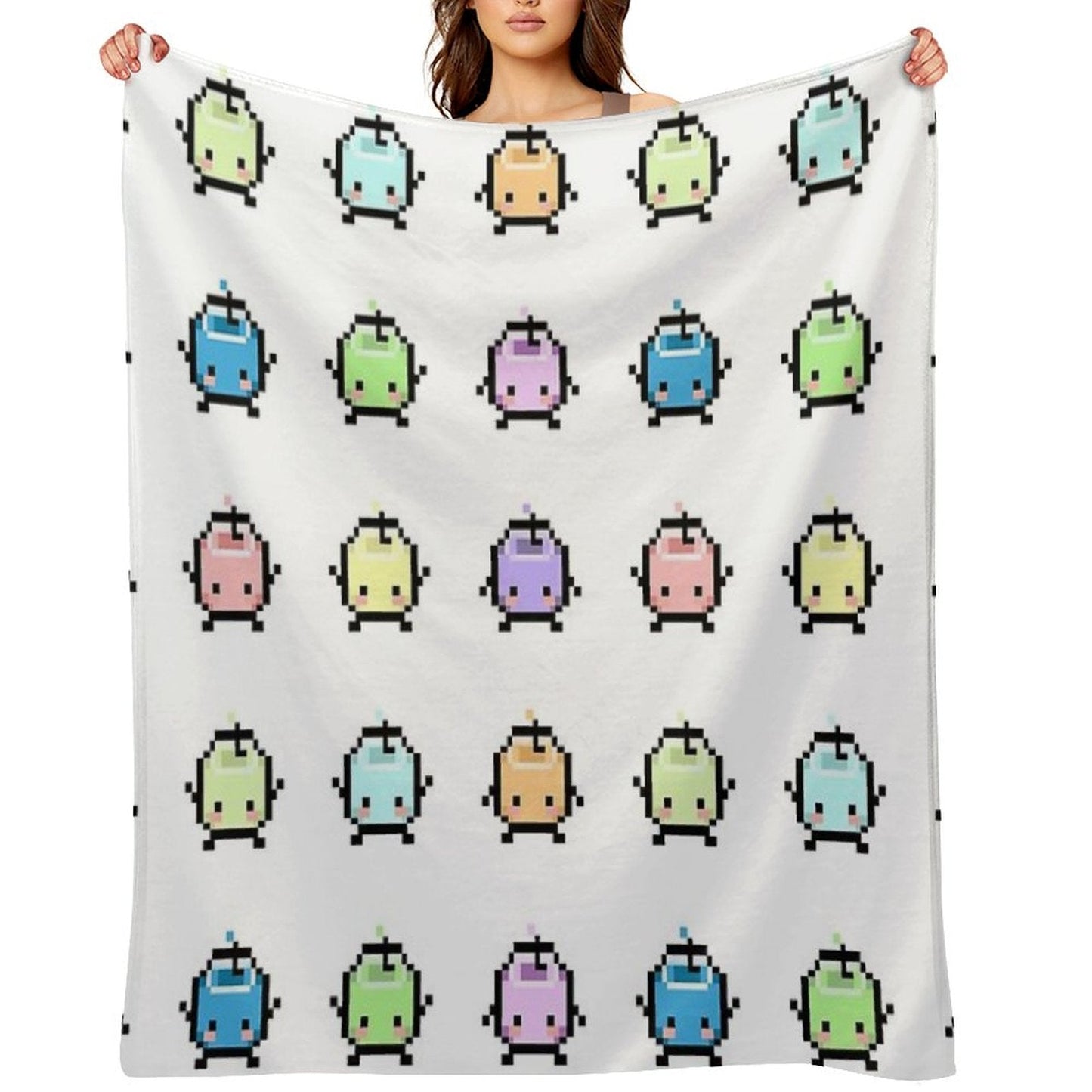 Stardew Valley Pastel Junimos Throw Blanket
