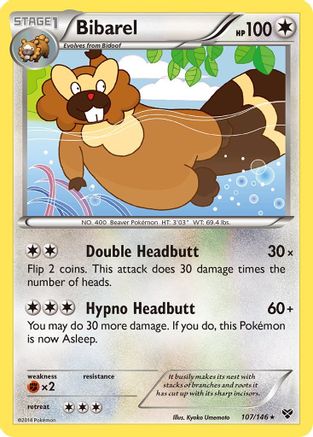 Bibarel 107/146 - XY Base Set Reverse Holofoil