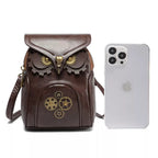Steampunk Owl Design Crossbody Bag