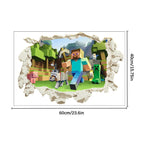 Minecraft run away My World Wall Stickers Living Room Children's Room Removable Decorative PVC Stickers