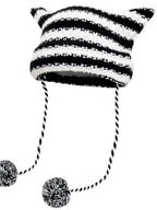'Grunge Cat' Kawaii Knitted Striped Cat Ear Hat