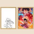 One Piece Creative Photo Frame Night Light Toy Anime Character Luffy Zoro Night Light Bedside Decoration Painting Christmas Gift