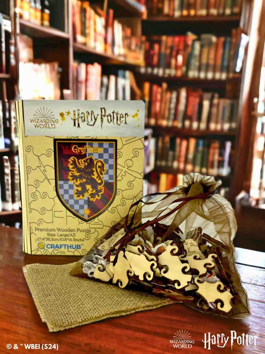 Harry Potter - Gryffindor Crest - House Prides Wooden Jigsaw Puzzle - A4 + Wooden Gift Box
