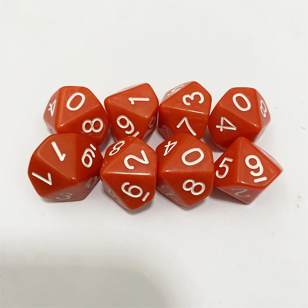 8Pcs/set Place Value D10 Dice 10-sided Single/Tens/Hundreds/Thousands Digit Board Game Dice For DND Game