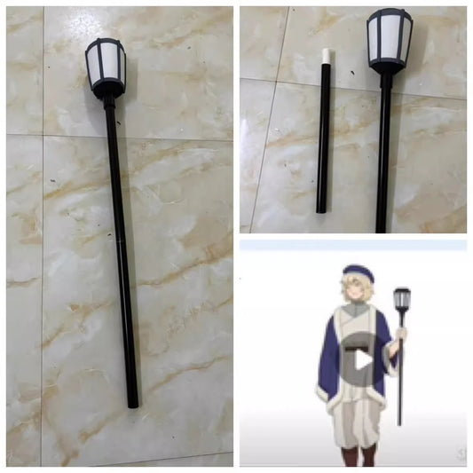 90CM Delicious In Dungeon Falin Touden Cosplay Falin Prop Falin Staff Black Stick 90cm Women Men Halloween Cosplay Prop Wig