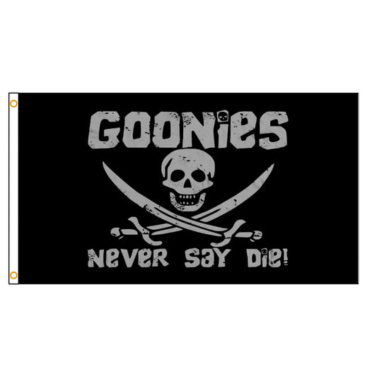 90x150cm 3x5FTS Never Say Die Goonies Pirate Flag Jolly Roger