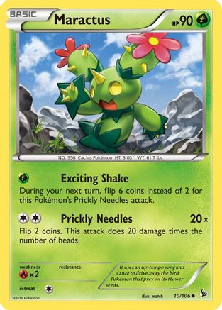 Maractus 010/106 - XY  Flashfire Reverse Holofoil