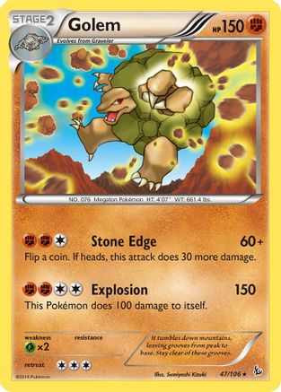 Golem 047/106 - XY  Flashfire Reverse Holofoil